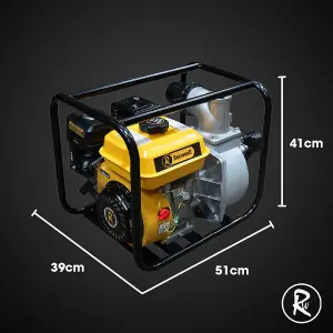 RocwooD 2" Petrol Water Pump with Filter Dirty Clean Water