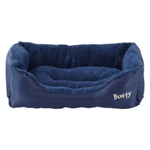 Bacup Polyester Pet Bed Blue / Small (47 cm L x 37 cm W)