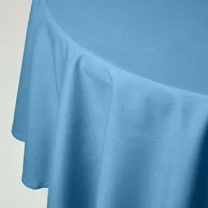 Homescapes Airforce Blue Cotton Round Tablecloth 178 cm