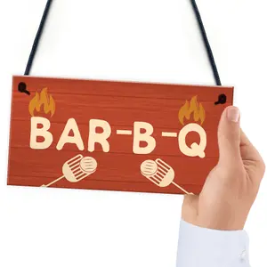 Quirky BBQ Sign Funny Garden Shed Man Cave Sign Gift For Men New Home Gift