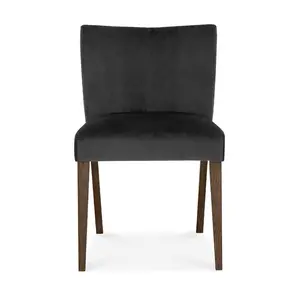 Caserta Upholstered Dining Chair (Set of 2) Gun Metal / Dark Oak