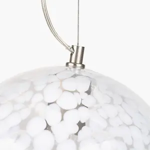 Speckled White Glass Pendant Ceiling Light