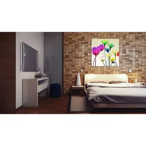 Floral Calm Pop Mate - Wrapped Canvas Print 30 cm H x 30 cm W