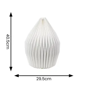 ValueLights Astrid Geometric Origami Teardrop Paper Pleated Easy Fit Lamp Shade with LED Bulb