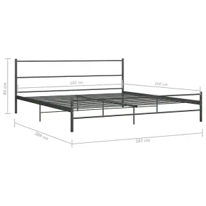 Berkfield Bed Frame Grey Metal 6FT Super King 180x200 cm