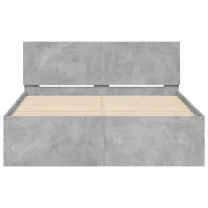 Berkfield Bed Frame without Mattress Concrete Grey 135x190 cm Double