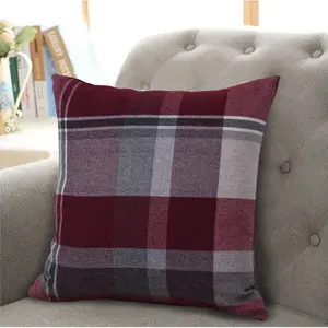 Maniscalco Plaid Square Throw Cushion Wine