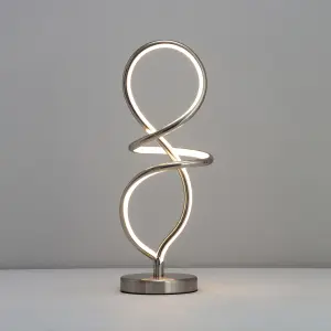 Inlight Leda Spiral Satin nickel effect Table light