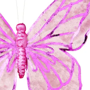 Pink Butterfly Christmas Clip