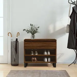 Berkfield Shoe Cabinet Brown Oak 70x36x60 cm Engineered Wood