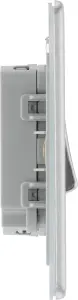 BG Electrical FBS42 Nexus Screwless Flat-Plate Double Light Switch Brushed Steel 2 Way 10A