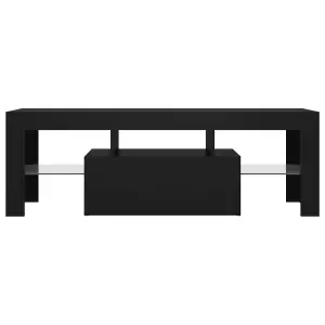 vidaXL TV Cabinet with LED Lights Black 120x35x40 cm