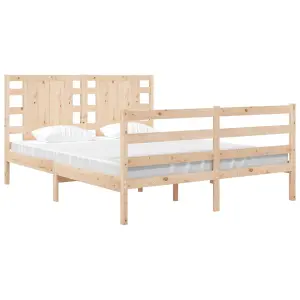 Berkfield Bed Frame Solid Wood Pine 135x190 cm 4FT6 Double