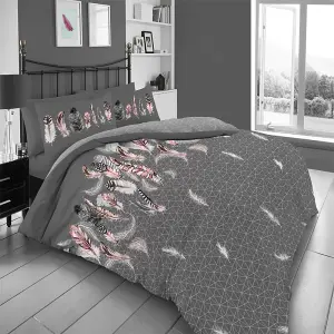 GC GAVENO CAVAILIA Downy Dreams duvet cover bedding set grey single 2PC with reversible geometric printed quilt cover