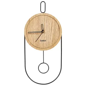 Beliani Retro Wall Clock SIERRE Light Wood