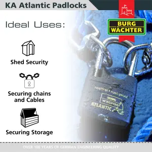 Long Shackle Brass Saltwater & Rustproof Keyed alike 40mm Padlock Long Shackle with protective cover (5 in a box)