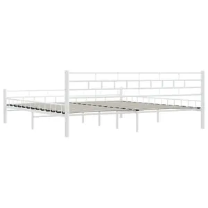 vidaXL 285300  Bed Frame White Metal 180x200 cm Super King