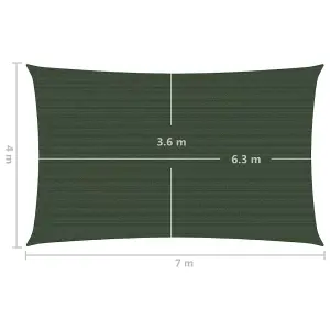 Berkfield Sunshade Sail 160 g/m2 Dark Green 4x7 m HDPE