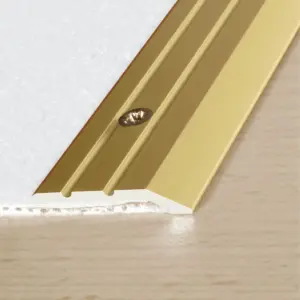 A11 900mm x 40mm 2mm Anodised Aluminium Door Threshold Ramp Profile - Gold, 0.9m