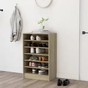 Berkfield Shoe Cabinet Sonoma Oak 60x35x92 cm Engineered Wood