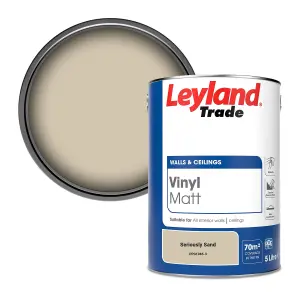 Leyland Trade Vinyl Matt Walls & Ceilings Emulsion Paint Seriously Sand (PPG1085-3) 5L