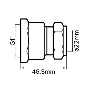 Plumbsure Compression Straight Coupler (Dia)22mm, (L)47mm