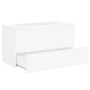 Berkfield Sink Cabinet with Built-in Basin White Engineered Wood