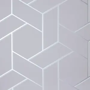 Arthouse Parquet Geo Silver Wallpaper