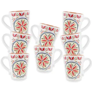 Purely Home Mediterranean Melamine Mugs - Set of 8