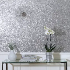 Arthouse Silver glitter effect Sequin Sparkle Textured Wallpaper