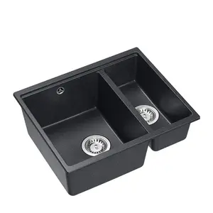 Quadron Logan 151 Workstation Sink 1.5 Bowl, Black GraniteQ material