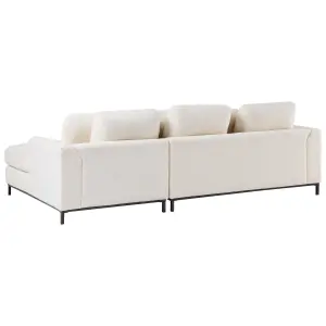 Left-Hand Corner Sofa OSLO White Boucle 4 Seater Left Hand