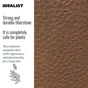 IDEALIST™ 30cm Small Round Planter, Terracotta Slate Effect Cylinder Outdoor Plant Pot D30 H30 cm, 17.2L