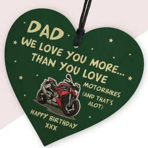 Red Ocean Funny Birthday Gift For Dad Biker Motorbike Sign Love You More Than Motorbikes Dad Gift From Daughter Son