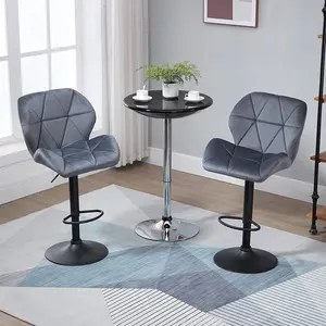 Nussbaum Height Adjustable Swivel Bar Stool (Set of 2) Grey