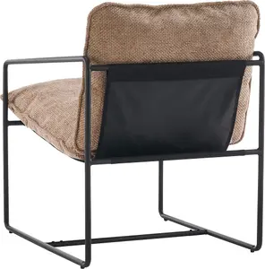 Tivoli Occasional Chair Black Metal Frame with Champagne Fabric