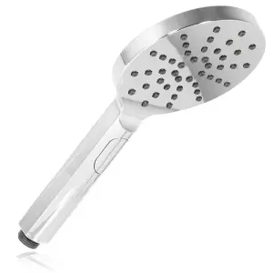 SPARES2GO Shower Head Round Chrome 1/2inch 3 Mode Spray Large Showerhead