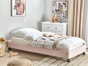 Boucle EU Single Bed Light Pink ROANNE