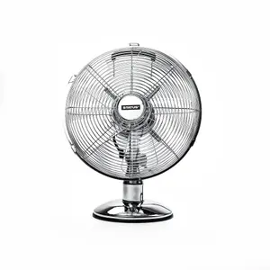 Status 12" Chrome Electric Desk Fan Powerful Cooling Fan S12CPBDESKFAN1PK