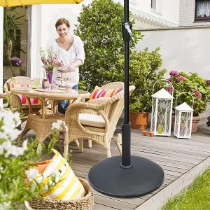 10kg Parasol Base Round Garden Umbrella Stand Tightening Screw Outdoor Stand