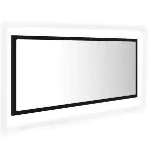 Berkfield LED Bathroom Mirror Black 100x8.5x37 cm Engineered Wood