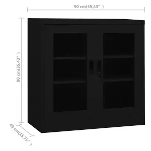 Berkfield Office Cabinet Black 90x40x90 cm Steel