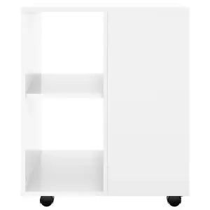 Berkfield Rolling Cabinet High Gloss White 60x53x72 cm Engineered Wood