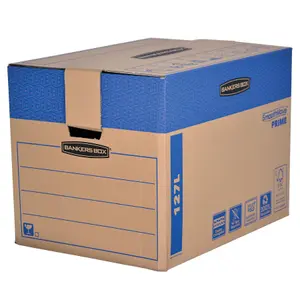 5 BANKERS BOX Cardboard Moving Boxes 127L Ultra Heavy Duty Double Wall Boxes Pack of 5