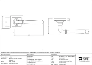 From The Anvil Satin Marine SS (316) Newbury Lever on Rose Set (Square) - Unsprung