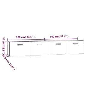 Berkfield Wall Cabinets 2 pcs Brown Oak 100x36.5x35 cm Engineered Wood