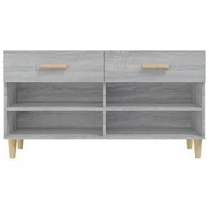 Berkfield Shoe Cabinet Grey Sonoma 102x35x55 cm Engineered Wood