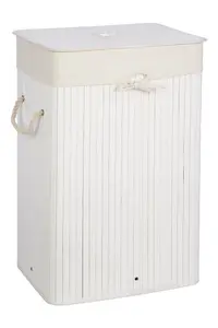 Maison by Premier Kankyo White Bamboo Laundry Hamper