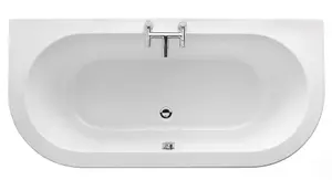 Cooke & Lewis Helena White Oval Curved Bath with 0 Tap holes (L)170cm (W)80cm