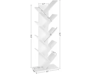 Garden Store Direct Modern 8 Tier White Wooden Bookshelf